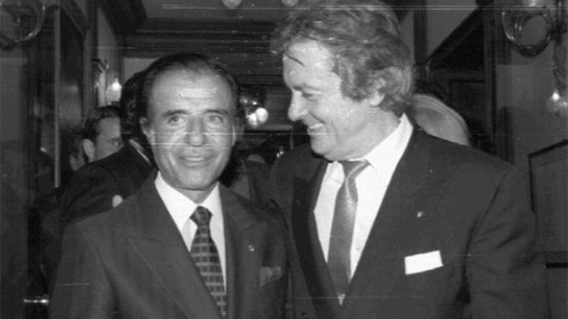 Alain con el presidente Carlos Menem