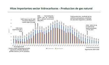 Importante declinación en la producción