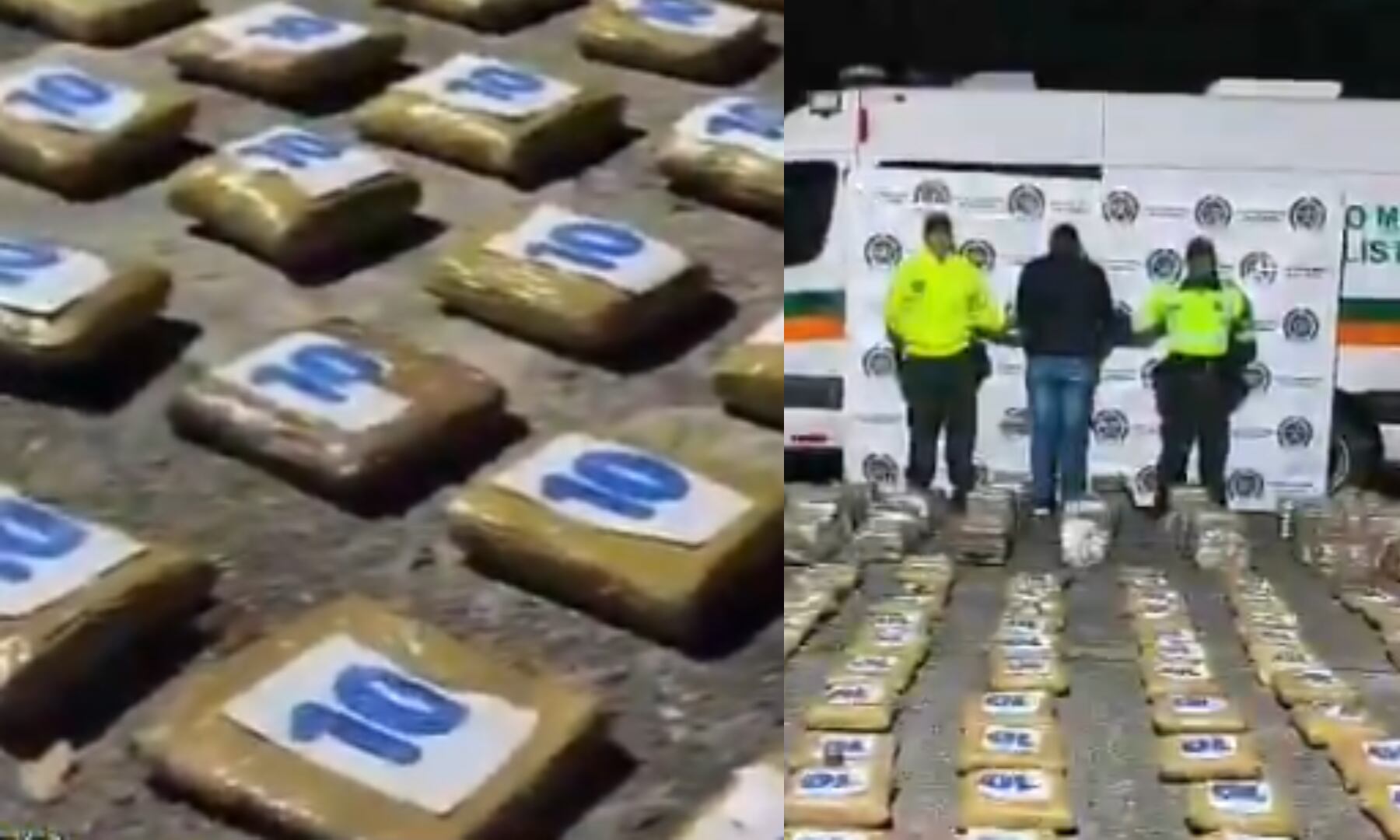 El conductor del vehículo intentó sobornar a un suboficial, pero fue capturado junto con la droga y el automotor - crédito @DirectorPolicia/X