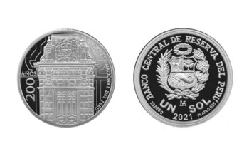 Moneda de plata por los