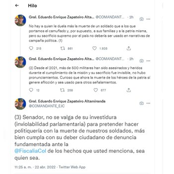 Comandante del Ejército, general Eduardo