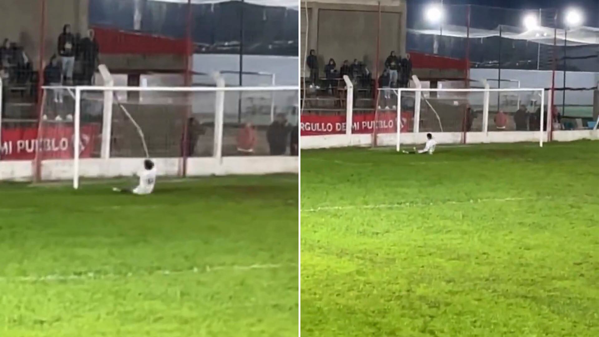 Salas, debajo del arco tras fallar la clara chance