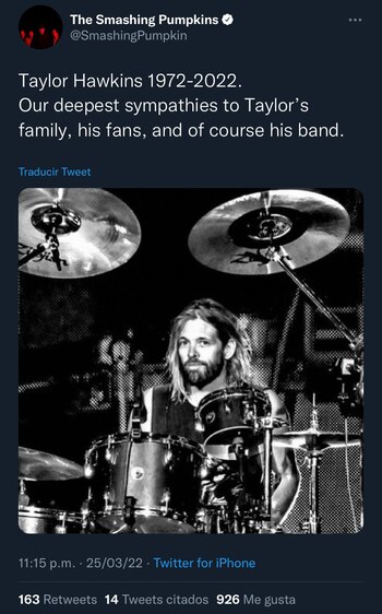 The Smashing Pumpkins lamentó el