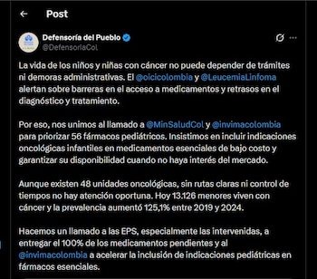 La Defensoría del Pueblo pide