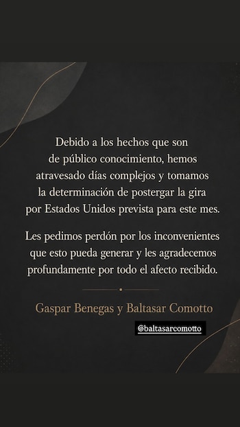 Gaspar Benegas y Baltasar Comotto cancelaron su gira por los Estados Unidos durante el mundial por el duelo tras la muerte del Indio Solari
