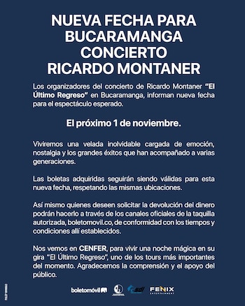 Los compradores que decidan no asistir podrán solicitar el reembolso siguiendo los procedimientos habilitados por la plataforma digital o la taquilla autorizada, bajo los plazos establecidos - crédito Fenix
