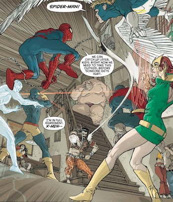 X-Men/Spider-Man #1 presentó a Kraven y a Señor Siniestro en un plan para obtener material genético, mientras Jean Grey localizó a Peter Parker con telepatía