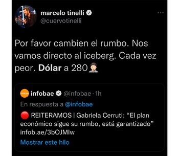 Captura de la publicación de