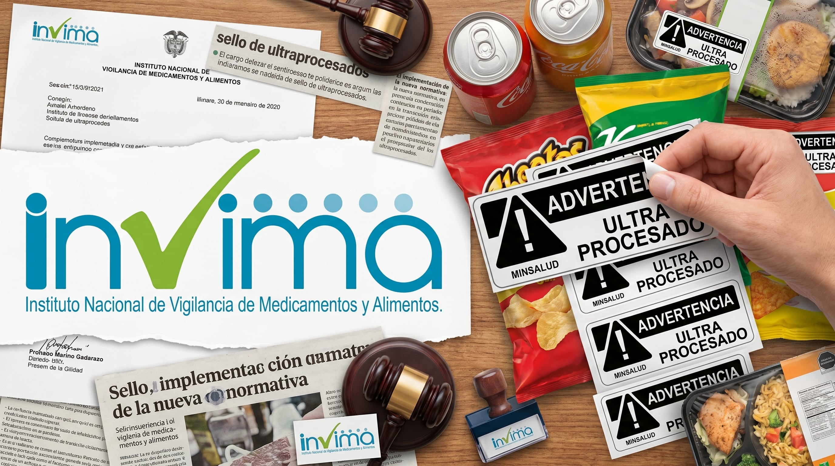 La propuesta del Ministerio de Salud en Colombia busca incluir una nueva etiqueta frontal de advertencia sobre alimentos ultraprocesados para informar a los consumidores - crédito imagen ilustrativa Infobae/Invima/Ministerio Salud
