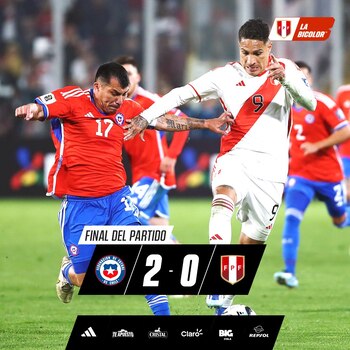 Perú cayó 2-0 ante Chile