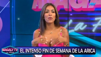 ¿Chape o simple baile? Shirley Arica aclara imágenes con Ivo Ezeta y habla de Pablo Heredia. Captura: Magaly TV La Firme