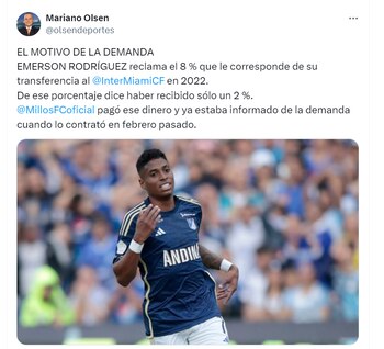 El jugador, de 23 años,