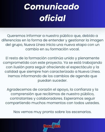 Comunicado de la orquesta Nueva Línea.