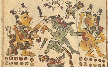 Una representación de mural maya