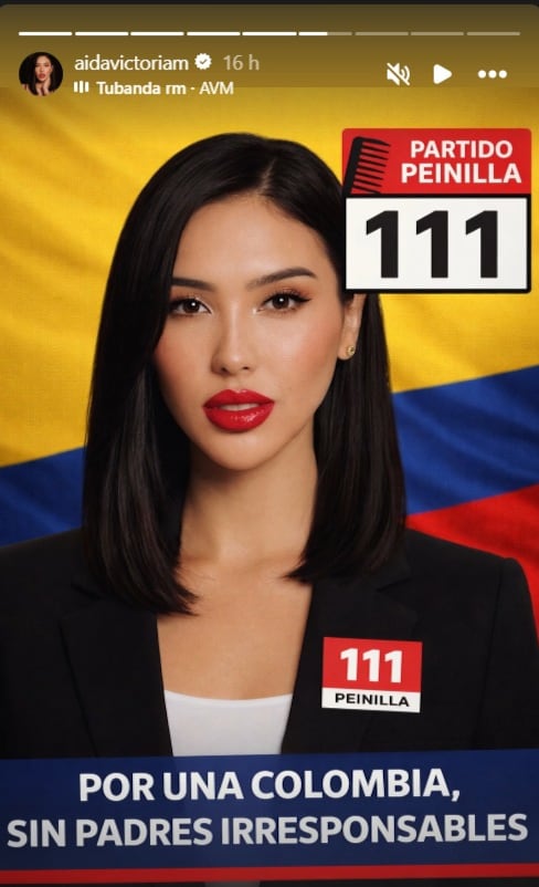 “‘Partido Peinilla’: la sátira política de Aida Victoria Merlano que reavivó el debate sobre los padres ausentes en Colombia” - crédito @aidavictoriam/IG