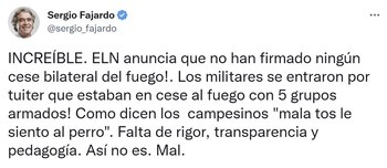 Reacciones al pronunciamiento del ELN