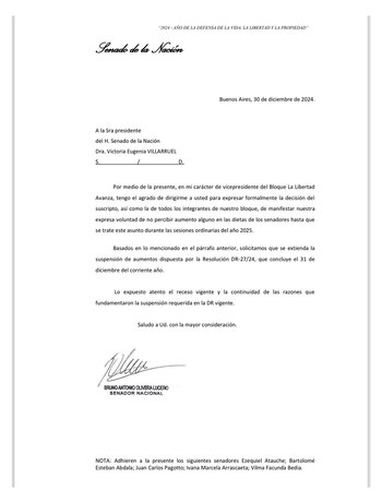 La nota presentada por el