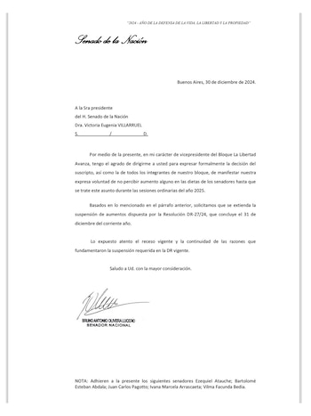 La nota presentada por el