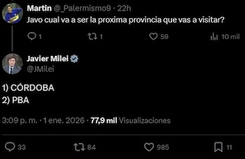 La respuesta de Javier Milei