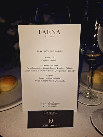 El menú diseñado por Faena