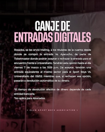 Canje de entradas para el