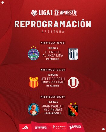 Liga 1 anunció la reprogramación