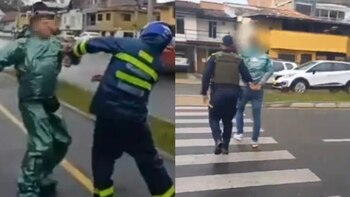 Un motociclista intentó atropellar a