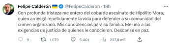 Felipe Calderón se pronunció en