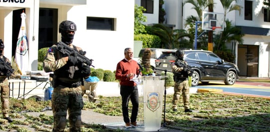 El vocero de la Dirección Nacional de Control de Drogas, Carlos Devers, brindó detalles sobre el operativo y la cantidad de plantas decomisadas./(Dirección Nacional de Control de Drogas)