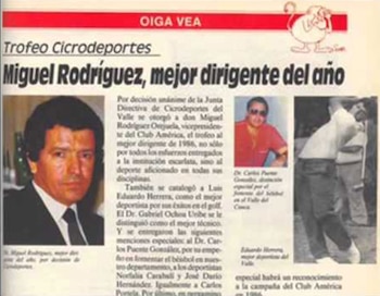 El narco fue dirigente del América de Cali en los 80 - crédito X