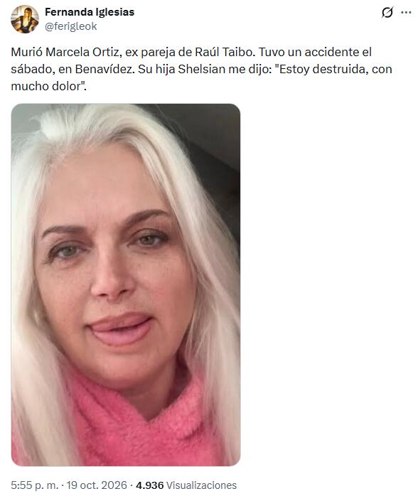 La periodista Fernanda Iglesias informó que el choque ocurrió en la localidad de Benavídez