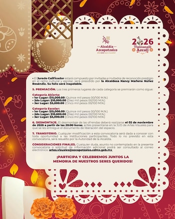 La Casa de Cultura atiende de martes a domingo, de 10:00 a 18:00 horas, para quienes se inscriban en persona.
(Foto: Alcaldía Azcapotzalco)