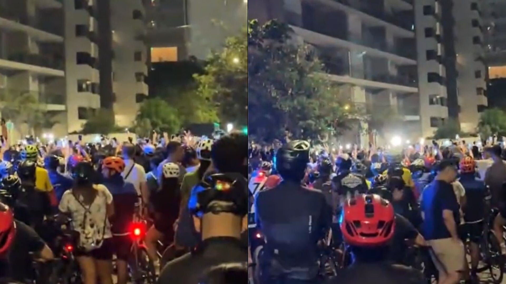 La protesta tuvo lugar en el mismo punto donde las autoridades programaron la reconstrucción de los hechos, medida clave para determinar responsabilidades - Créditos: Captura de pantalla de TikTok.