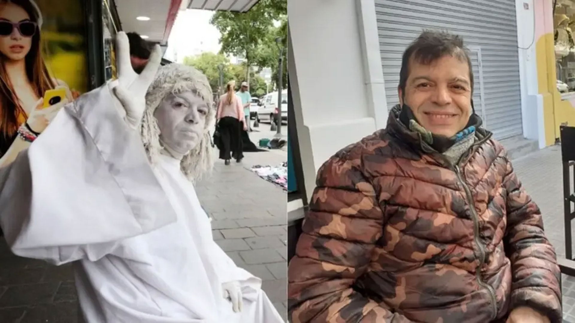 Montero trabajó durante 25 años como estatua viviente en el centro de La Plata, principalmente sobre las calles 8 y 12
