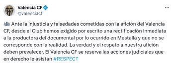 Comunicado del Valencia CF en