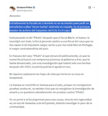 Con este mensaje en X,