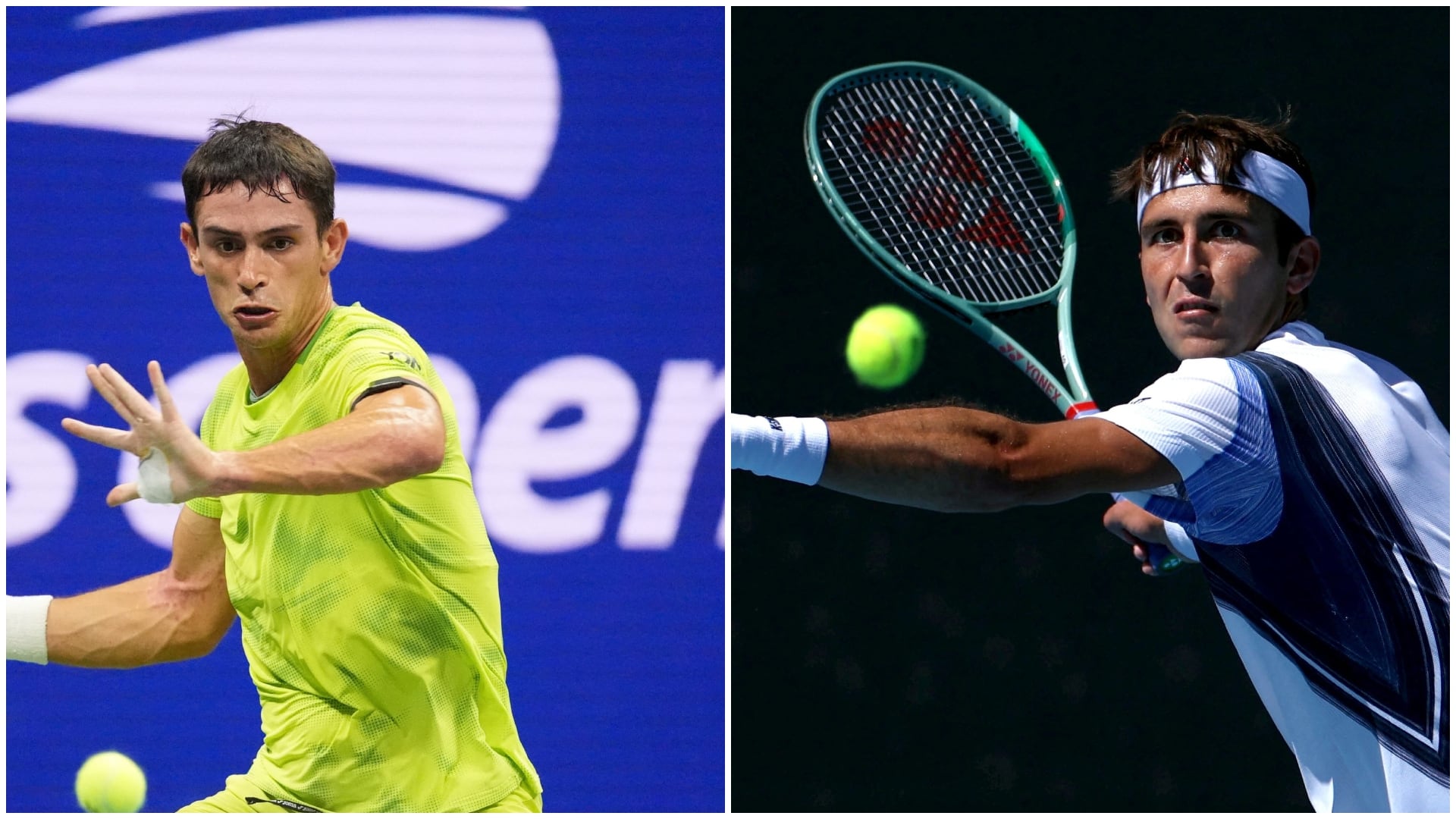 Mariano Navone y Tomás Etcheverry. Uno de los dos avanzará a octavos del US Open (Crédito: Reuters)