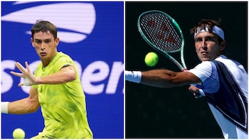 Mariano Navone y Tomás Etcheverry. Uno de los dos avanzará a octavos del US Open (Crédito: Reuters)