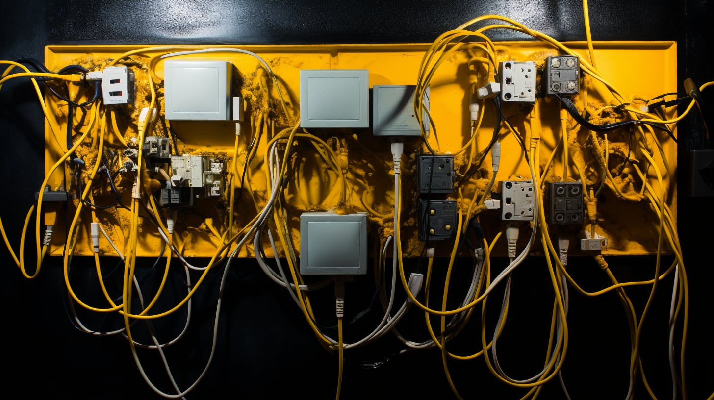 Una vista abrumadora de enchufes eléctricos saturados. (Imagen ilustrativa Infobae)