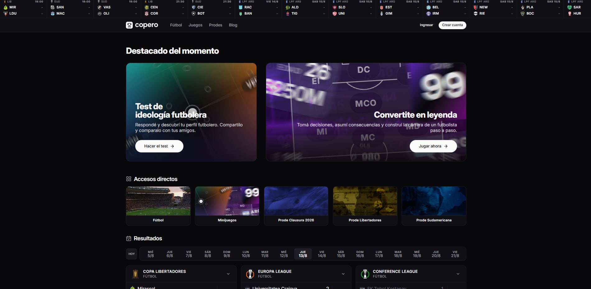 Copero ofrece experiencia inmersiva para todos los usuarios con juegos, datos y actualidad del fútbol