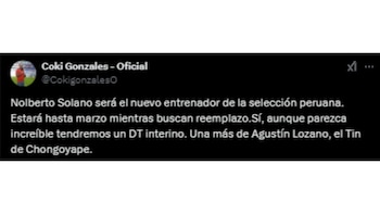 Coki Gonzales señaló que Nolberto