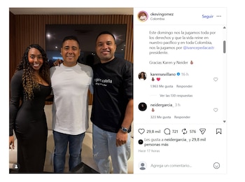 La foto con un congresista del Pacto Histórico reaviva las versiones de apoyo a Iván Cepeda - crédito @ckevingomez/IG