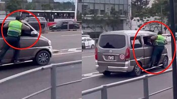 Minivan que puso en riesgo