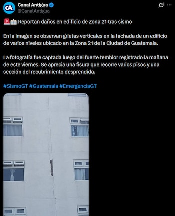 Afectaciones en Guatemala por enjambre sísmico en Chiapas, México