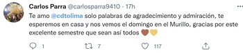 Hinchas del Deportes Tolima apoyan al equipo tras su derrota en Copa Libertadores. Imagen: original tomada de @carlosparra9410.