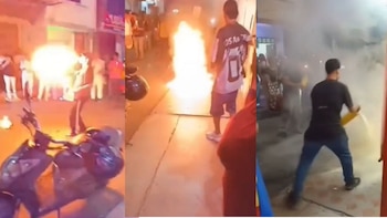 En video: malabarista sufrió graves quemaduras en el rostro durante marcha de apoyo a Iván Cepeda en Buga, Cauca