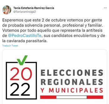 Tania Ramírez critica a Pedro