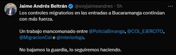 Jaime Andrés Beltrán se refirió
