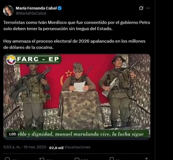 María Fernanda Cabal criticó al