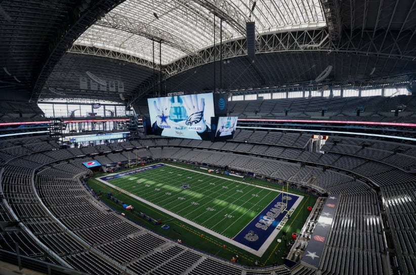 Estadio de Dallas con su aspecto habitual, sede de los Dallas Cowboys.